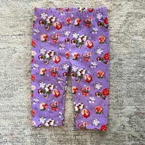 Purple Pansies & Roses Floral Capri Leggings - 9 Month